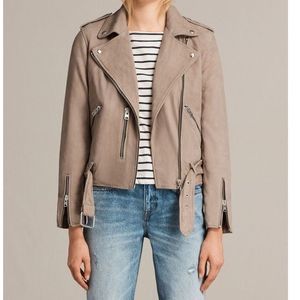 ALLSAINTS Balfern Suede Leather Moto Jacket